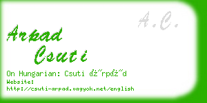 arpad csuti business card